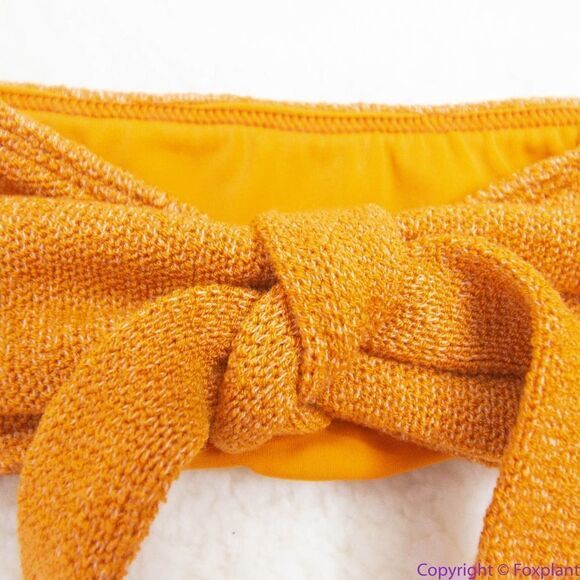 NEW Free People x In your arms knit bikini‎ orange/gold, S - Picture 15 of 16
